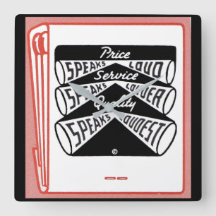 alter Buchcover Price Speaks Loud Quadratische Wanduhr