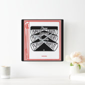 alter Buchcover Price Speaks Loud Quadratische Wanduhr (Zuhause)