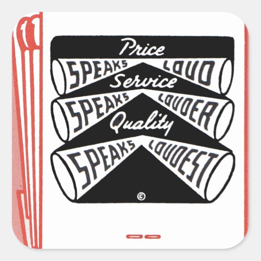 alter Buchcover Price Speaks Loud Quadratischer Aufkleber (Vorderseite)