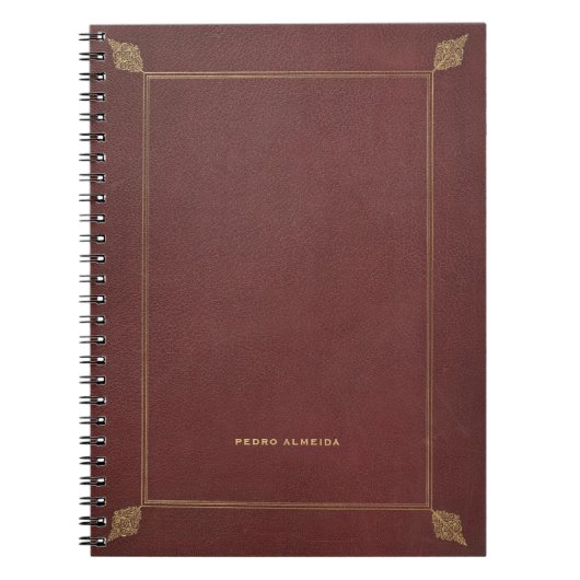 Alter Bucheinband-Vintager Art-Name altmodisch Notizblock (Vorderseite)