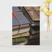 Alter Buchstapel Karte (Gelbe Blume)