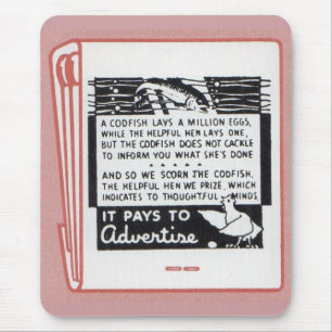 alter Buchumschlag Es zahlt sich aus für Werbung Mousepad