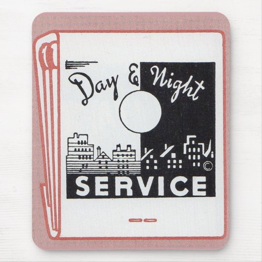 alter Buchumschlag Tag & Nacht Service Mousepad (Vorne)