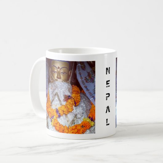 Alter Buddha, Himalaya - Nepal (Tibet) Kaffeetasse (Vorderseite Links)