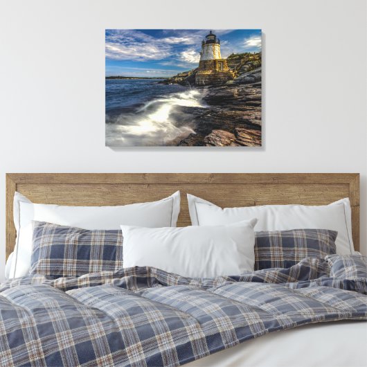 alter Burg Leuchtturm in Newport Rhode Insel Leinwanddruck (Insitu (Schlafzimmer))