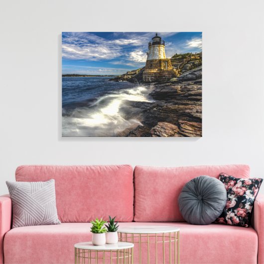 alter Burg Leuchtturm in Newport Rhode Insel Leinwanddruck (Insitu (Wohnzimmer))