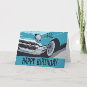 Alter Chevy Geburtstag im Blau für irgendeinen Karte