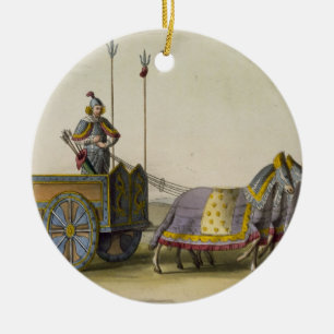 Alter chinesischer KriegChariot, von 'Le Costume Keramik Ornament