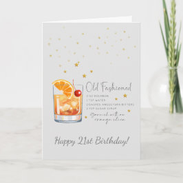 Alter Cocktail 21. Happy Birthday Card Karte