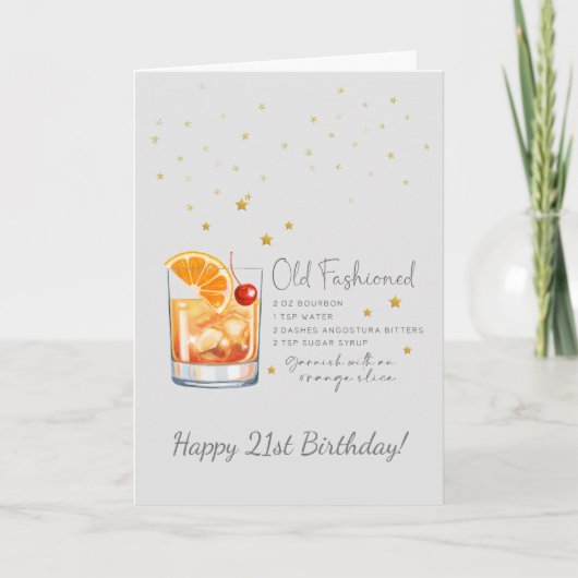 Alter Cocktail 21. Happy Birthday Card Karte (Vorderseite)