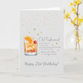 Alter Cocktail 21. Happy Birthday Card Karte (Gelbe Blume)