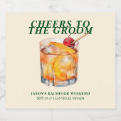 Alter Cocktail Bachelor Weekend Alkoholflaschenetikett (Einzelnes Label)