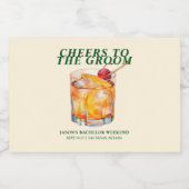 Alter Cocktail Bachelor Weekend Alkoholflaschenetikett (Einzelnes Label)