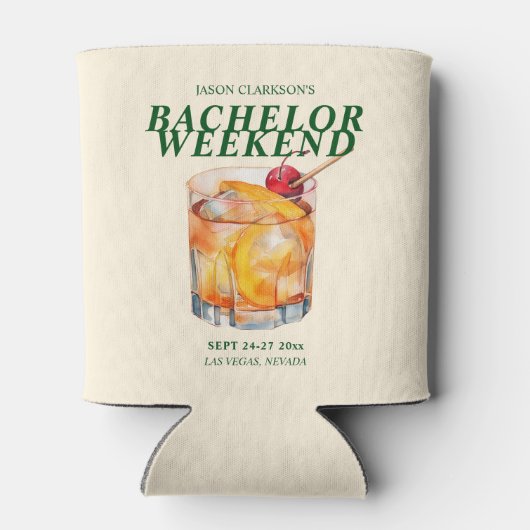 Alter Cocktail Bachelor Weekend Dosenkühler (Rückseite)