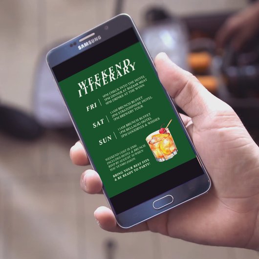 Alter Cocktail Bachelor Weekend Einladung