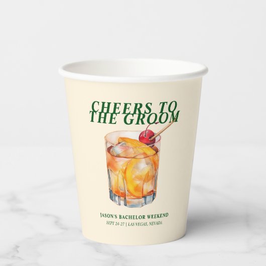 Alter Cocktail Bachelor Weekend Pappbecher (Rückseite)