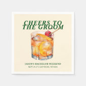 Alter Cocktail Bachelor Weekend Serviette (Vorderseite)