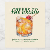 Alter Cocktail Bachelor Weekend Weinetikett (Einzelnes Label)
