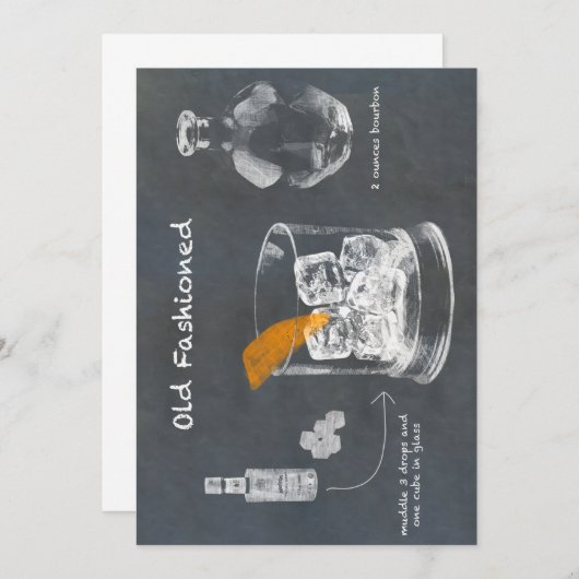 Alter Cocktail Einladung (Vorne/Hinten)