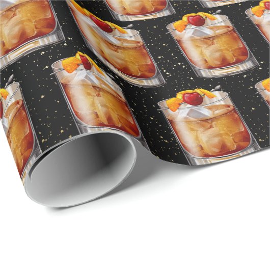 Alter Cocktail Geschenkpapier (Rolleneckpunkt)