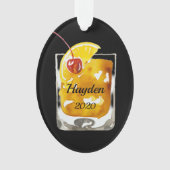 Alter Cocktail Personalisiert Ornament (Vorderseite)