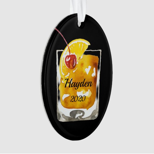 Alter Cocktail Personalisiert Ornament (Vorderseite)