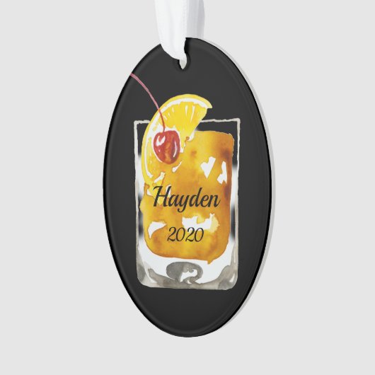 Alter Cocktail Personalisiert Ornament (Vorderseite)
