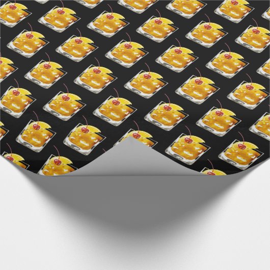 Alter Cocktail/Schwarz Geschenkpapier (Ecke)