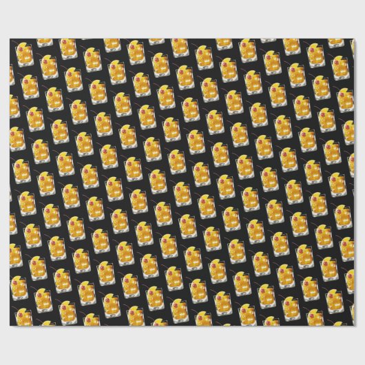 Alter Cocktail/Schwarz Geschenkpapier (Flach)