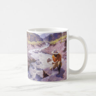 Alter Cowboy, Goldwaschen, Wyoming von Leigh Kaffeetasse