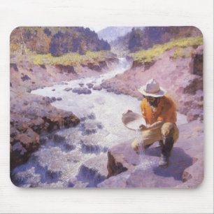 Alter Cowboy, Goldwäscher, Wyoming von Leigh Mousepad