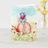 Alter Cowboy Karte (Gelbe Blume)