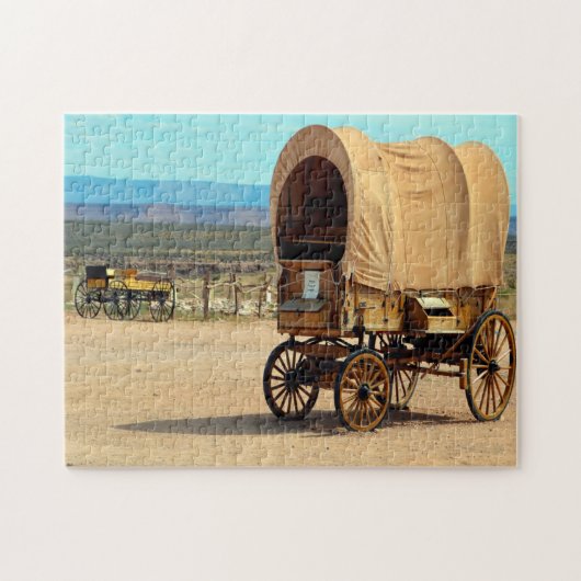Alter Cowboy-Wagen Arizona. Puzzle (Horizontal)