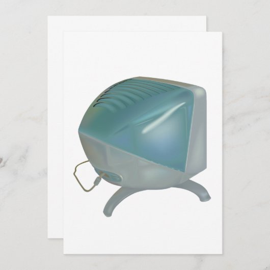 Alter CRT-Monitor Einladung (Vorne/Hinten)