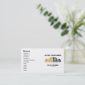 Alter Dein Mind Play Schach (Reflektives Schach-Se Visitenkarte (Stehend Vorderseite)