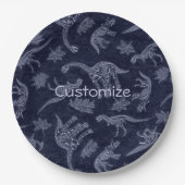 Alter der Dinosaurier Skelett Pappteller (Vorderseite)