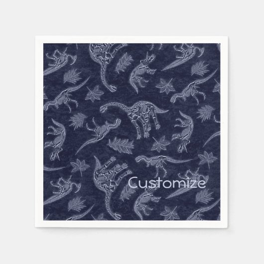 Alter der Dinosaurier Skelettmuster Napkins Serviette (Vorderseite)
