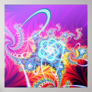 Alter des Atom Fraktal Art von BBQs Poster