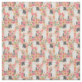 alter deutscher Schafhund Vintage Blumenpfirsich Stoff (Muster)