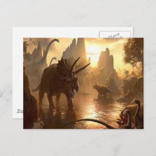 alter Dinosaurier Postkarte (Vorne/Hinten)