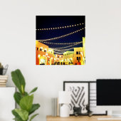 Alter Doha-Hafen in der Nacht Poster (Heimbüro)