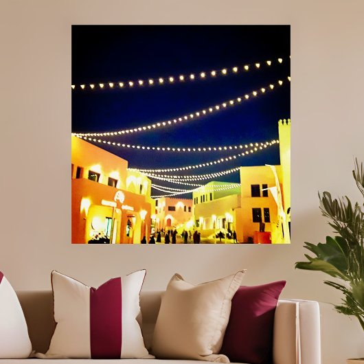 Alter Doha-Hafen in der Nacht Poster