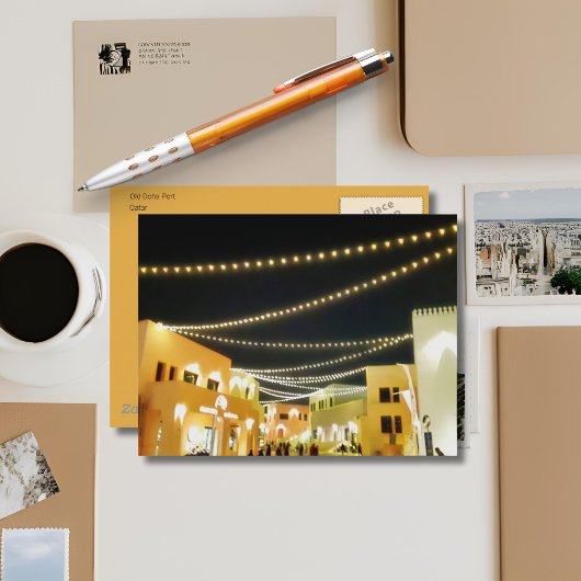 Alter Doha-Hafen in der Nacht Postkarte