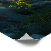 Alter Eichenbaum bei Sonnenaufgang Poster (Ecke)