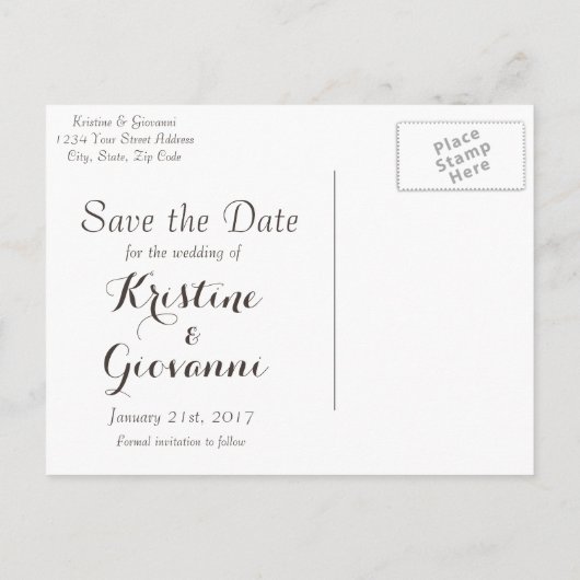 Alter Eichenbaum - Save the Date Ankündigungspostkarte (Rückseite)