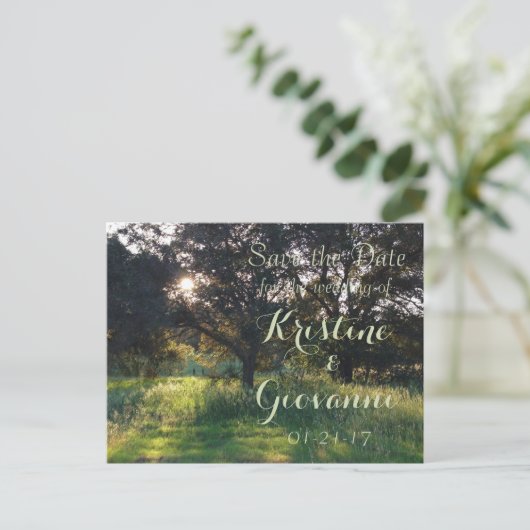 Alter Eichenbaum - Save the Date Ankündigungspostkarte (Stehend Vorderseite)