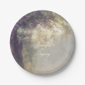 Alter Eichenbaum und Streichellichter Rustikaler T Pappteller (Vorderseite)