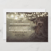 Alter Eichenbaum und Waldherz Rustikales Land Einladung (Vorderseite)