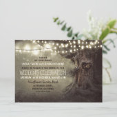 Alter Eichenbaum und Waldherz Rustikales Land Einladung (Stehend Vorderseite)