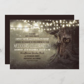 Alter Eichenbaum und Waldherz Rustikales Land Einladung (Vorne/Hinten)